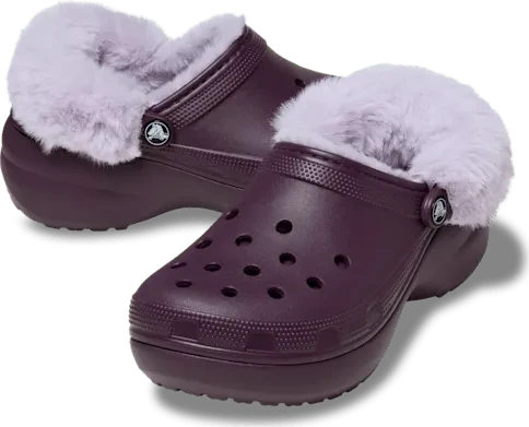Crocs Classic Platform Fuzz Lined plush plum (Damen)