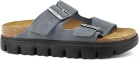 Birkenstock Arizona Veloursleder Platform basalt gray/black
