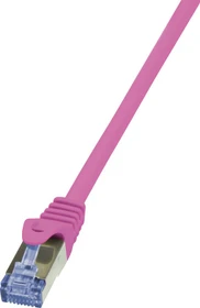 LogiLink PrimeLine Patchkabel, Cat7/Cat6a, S/FTP, RJ-45/RJ-45, 0.25m, rosa
