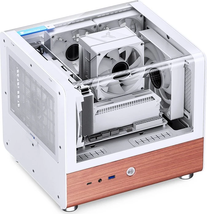 Jonsbo TK-0 White, weiß/braun, Glasfenster, Mini-ITX
