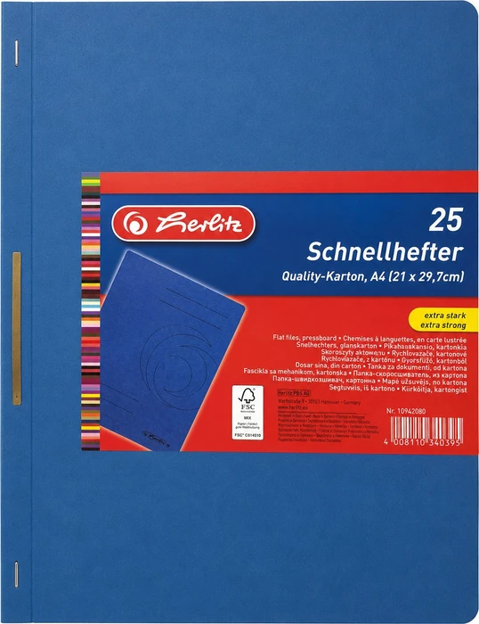 Herlitz Schnellhefter Colorspan, A4, blau, 25er-Pack