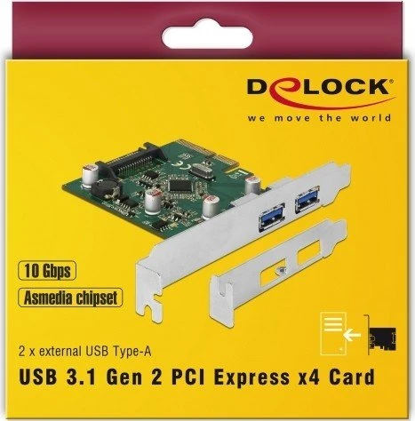 DeLOCK 2x USB-A 3.1, PCIe 3.0 x4