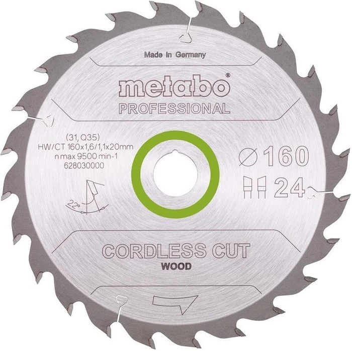 Metabo Precision Cut Kreissägeblatt 24Z, 160x1.1x20mm, 1 Stück