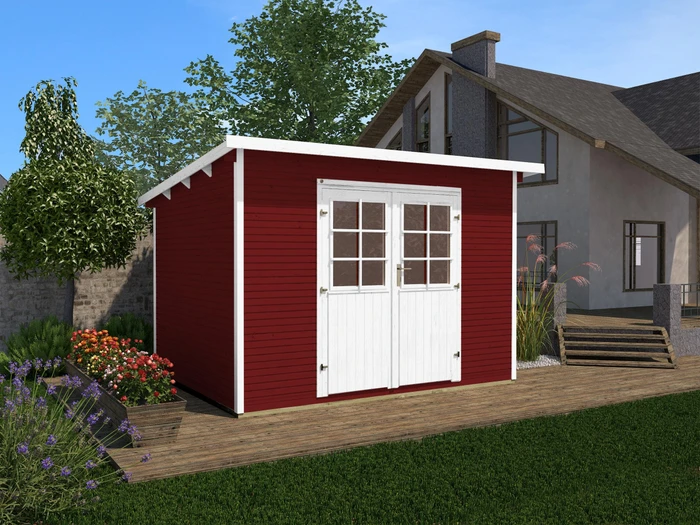 Weka 219 295x300cm Gerätehaus schwedenrot