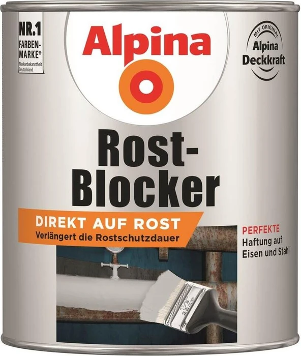 Alpina Farben Metallschutz-Lack Rostblocker außen grau, 750ml