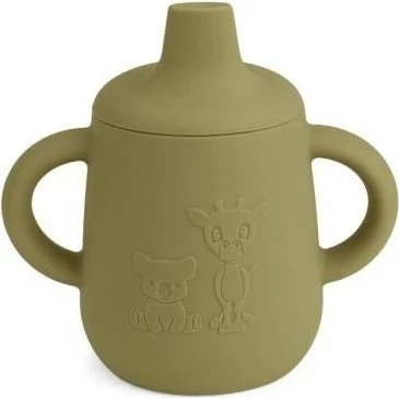 nuuroo Aiko Trinkbecher mit Trinkaufsatz, 140ml, olive green