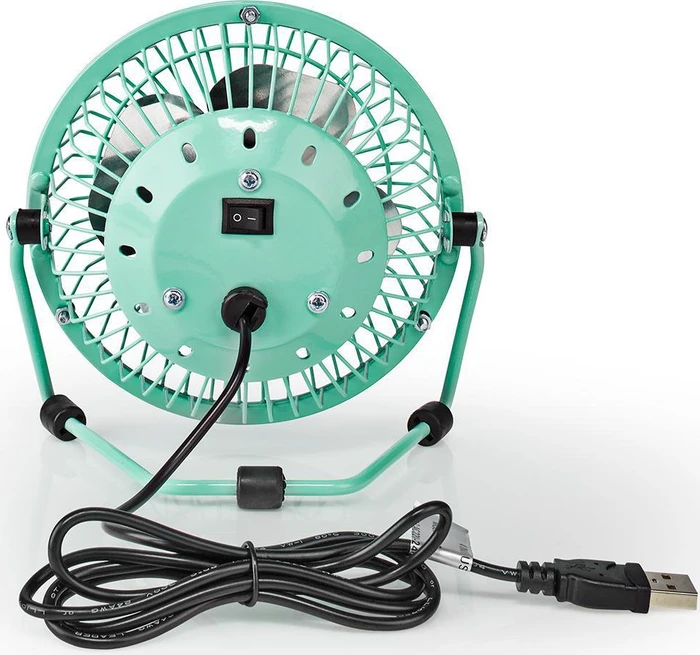 Nedis FNDK1TQ10 USB Mini Tischventilator aus Metall 10cm türkis