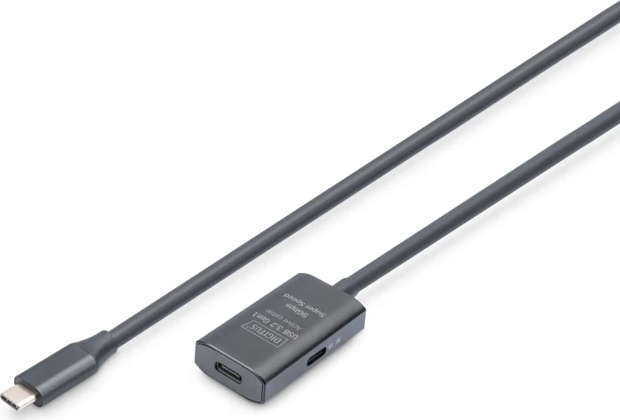 Digitus USB 3.0 aktives Verlängerungskabel, USB-C [Stecker] auf USB-C [Buchse], 5m schwarz