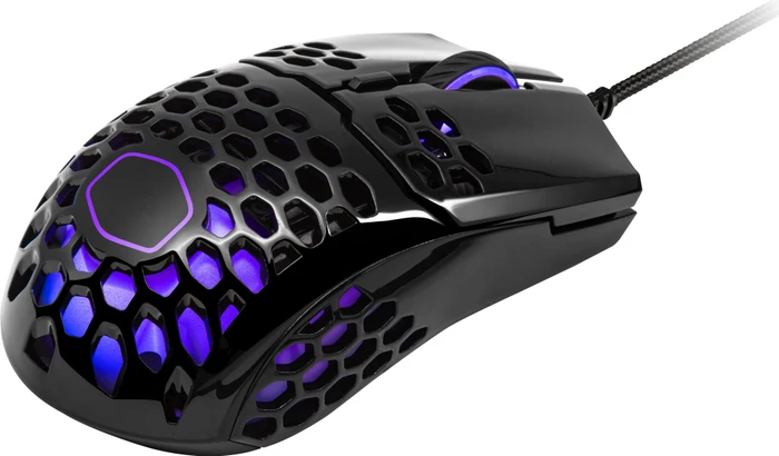 Cooler Master MasterMouse MM711 RGB Gaming Maus schwarz glänzend, USB