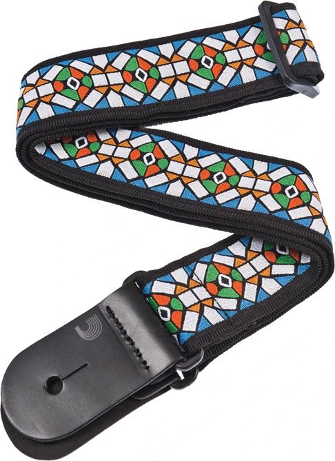 D'Addario Nylon Woven Guitar Strap Stained Glass