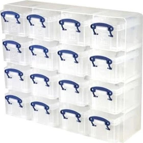 Really Useful Box Aufbewahrungsbox, 0.3l, transparent, 16er-Pack