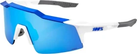 100% Speedcraft SL matte white/metallic blue hiper blue multilayer mirror-clear lens