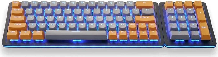 Mountain Mineral Keycap Set, Kunststoff (PBT) Double-Shot, orange/grau, 113 Tasten (104+9), ANSI-US