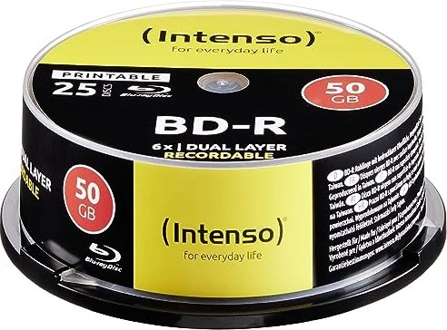 Intenso BD-R 50GB, 6x, 25er Spindel, printable