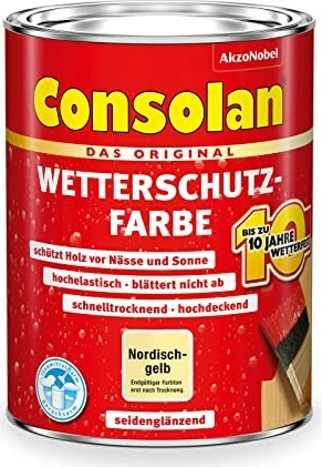 Consolan Wetterschutz-Farbe außen nordisch gelb, 2.5l