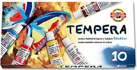 Koh-I-Noor Tempera Deckfarbe Farbkasten, 10 Farben, 16ml