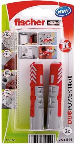 fischer DuoPower 14x70 K NV Universaldübel, 14x70mm, 2 Stück