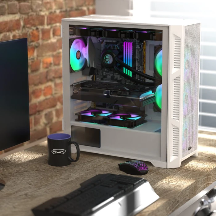 Raijintek Ponos Ultra White MS4, weiß, Glasfenster