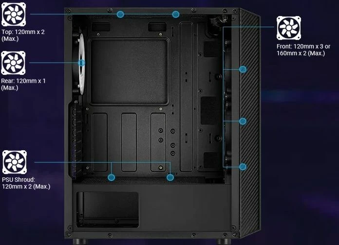 AeroCool Hive FRGB, inkl. 1x Lüfter, Glasfenster