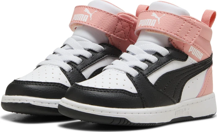 Puma Rebound V6 Mid puma white/strong gray/pink fruit (Junior)