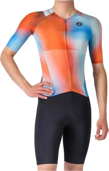 Castelli Free Sanremo 3 Triathlon Shorty kurzarm paprika/winter sky/black (Herren)