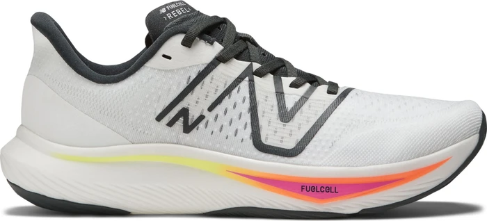 New Balance FuelCell Rebel v3 white/blacktop/neon dragonfly (Herren)