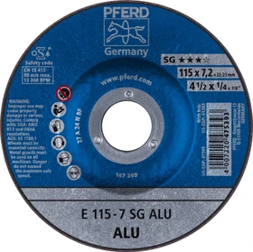 Pferd E 115-7 SG ALU Schleifscheibe, 115x7.2x22.23mm, 10 Stück