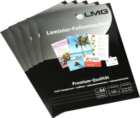 LMG Laminierfolien, A4, 2x 125µm, glänzend, 25 Stück