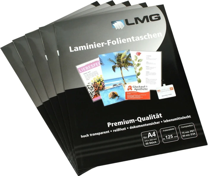 LMG Laminierfolien, A4, 2x 125µm, glänzend, 25 Stück