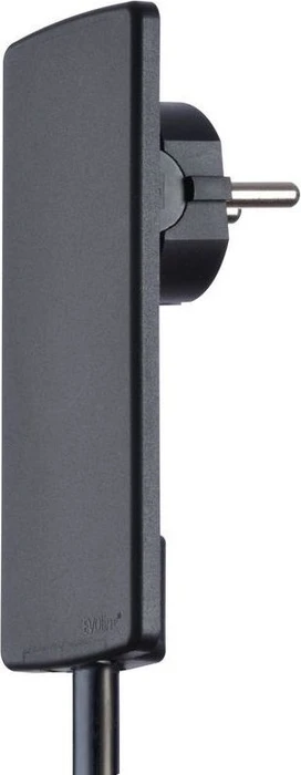 Schulte EVOLine BackFlip mit flachem PlugFix-Stecker, 2-fach, 1x USB-A, 3m, weiß