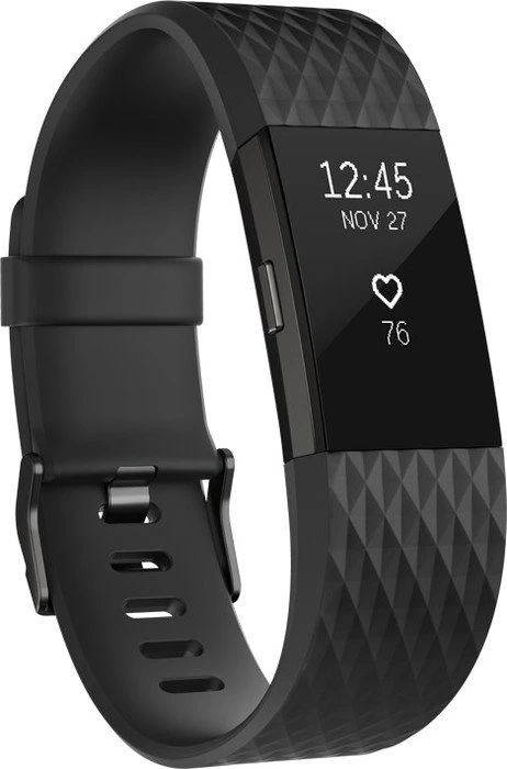 Fitbit Charge 2 Large Aktivitäts-Tracker schwarz/metallisches blaugrau