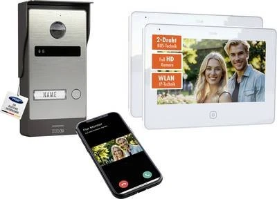 M-E Allviso ALL-V10S-2M7W-IPS Video-Türsprechanlage 1-Familienhaus Edelstahl, Set
