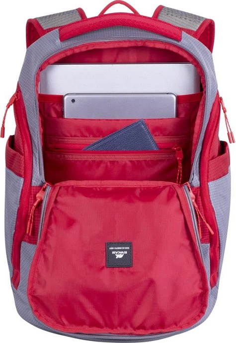 RivaCase 5225 Mercantour ECO 15.6" Laptop-Rucksack, grau/rot