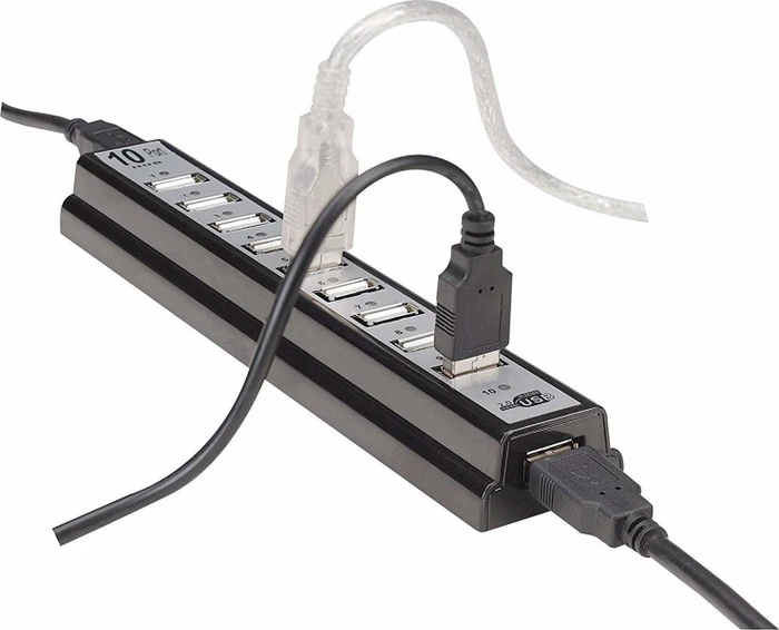 Manhattan USB-Hub, 10x USB-A 2.0, USB-B 2.0 [Buchse]