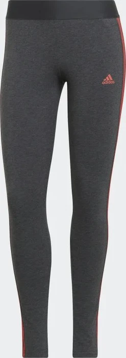 adidas Loungewear Essentials 3-Streifen Hose lang dark grey heather/semi turbo (Damen)