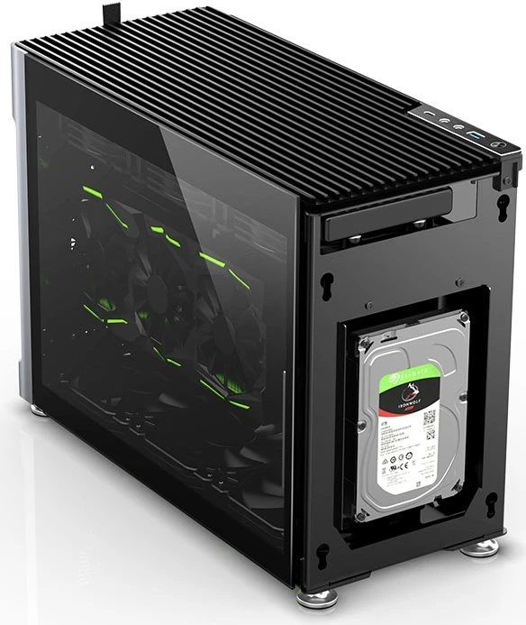 Jonsbo Jonsplus i100 Pro, silber, Glasfenster, Mini-ITX
