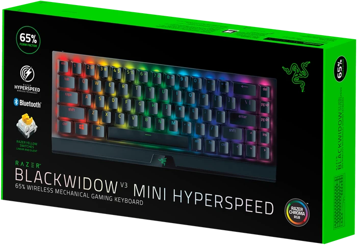 Razer BlackWidow V3 Mini HyperSpeed, Razer YELLOW, USB/Bluetooth, US