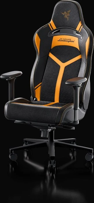 Razer Enki Pro Automobili Lamborghini Edition Gamingstuhl, Alcantara schwarz/orange