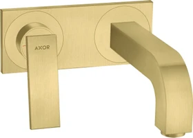 Hansgrohe Axor Citterio 2-Loch Waschbeckenarmatur mit Hebelgriffen und Platte 220mm brushed brass