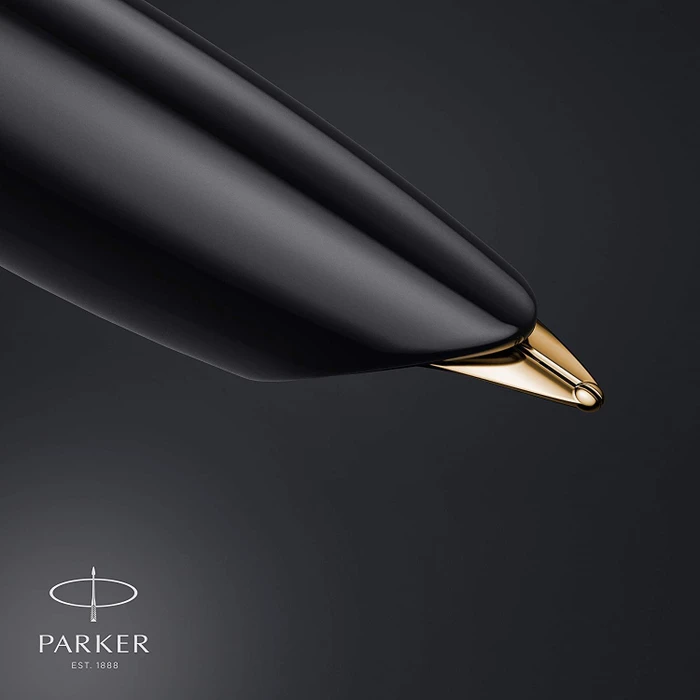 Parker 51 black resin/gold trim, rechte Hand, fein, Geschenkbox