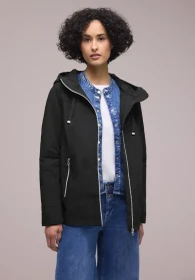 Street One Kapuze und Zipper Jacke schwarz (Damen)
