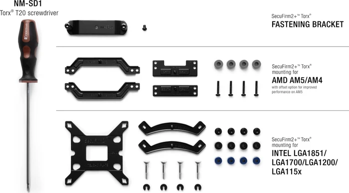 Noctua NM-M1-MP78 chromax.black Mounting Kit, Sockel AM5/AM4/1851/1700/1200/115x Montage-Kit