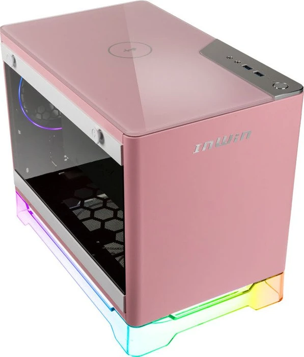 In Win A1 Plus pink, Glasfenster, Mini-ITX, 650W