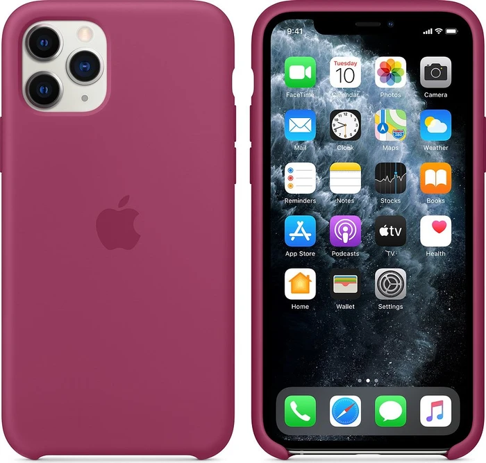 Apple Silikon Case für iPhone 11 Pro Granatapfel