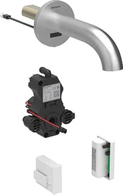 Geberit Piave Waschtischarmatur mit Generatorbetrieb 22cm für UP-Funktionsbox edelstahloptik gebürstet easy-to-clean-beschichtet