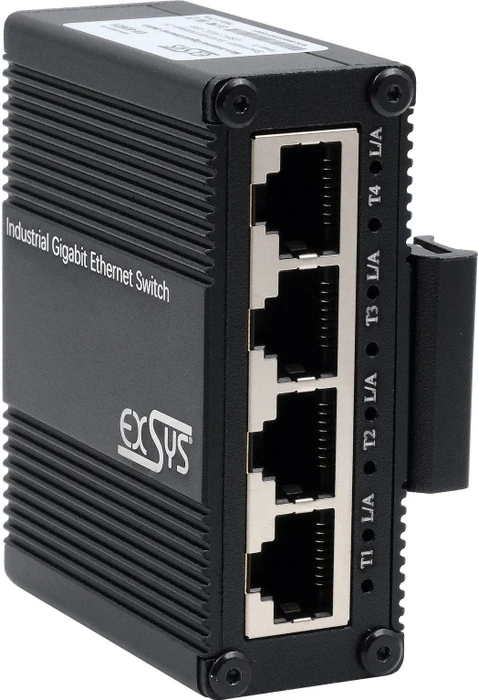 Exsys Industrial Railmount Gigabit Switch, 5x RJ-45