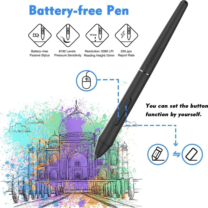 VEIKK VK1060PRO Graphic Pen Tablet, schwarz