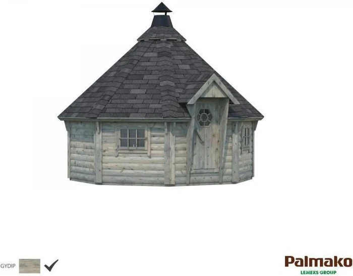 Palmako Eva 11.4m² Gartenhaus grau tauchgrundiert