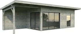 Palmako Andrea 17.1m²+7.9m² Slide Gartenhaus grau tauchgrundiert