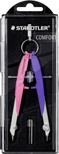 Staedtler Mars comfort 556 Präzisions-Geometriezirkel, neonpink/violett, Klappdeckeletui